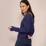 Essence V neck Top - Denim