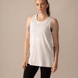 Women wearing the Astral Tank by Rose Boreal - Natural White Over / Femme qui porte la Camisole Astrale par Rose Boreal - Blanc Naturel Over