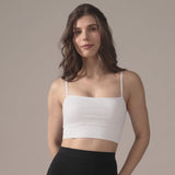 Seamless Cropped Cami in Pure White