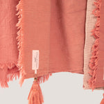 Rose Boreal - Blanket - Crinkled Linen Dip-Dye Throw Blanket