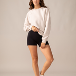 A person wearing black seamless undershorts. Megan is 5'8" and wears a size M.
